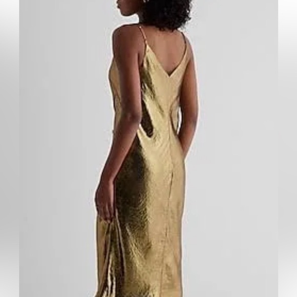 NWT Express Gold Slip Dress - Picture 4 of 4